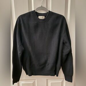 Black Rib Cotton Cashmere Seafarer Crew M